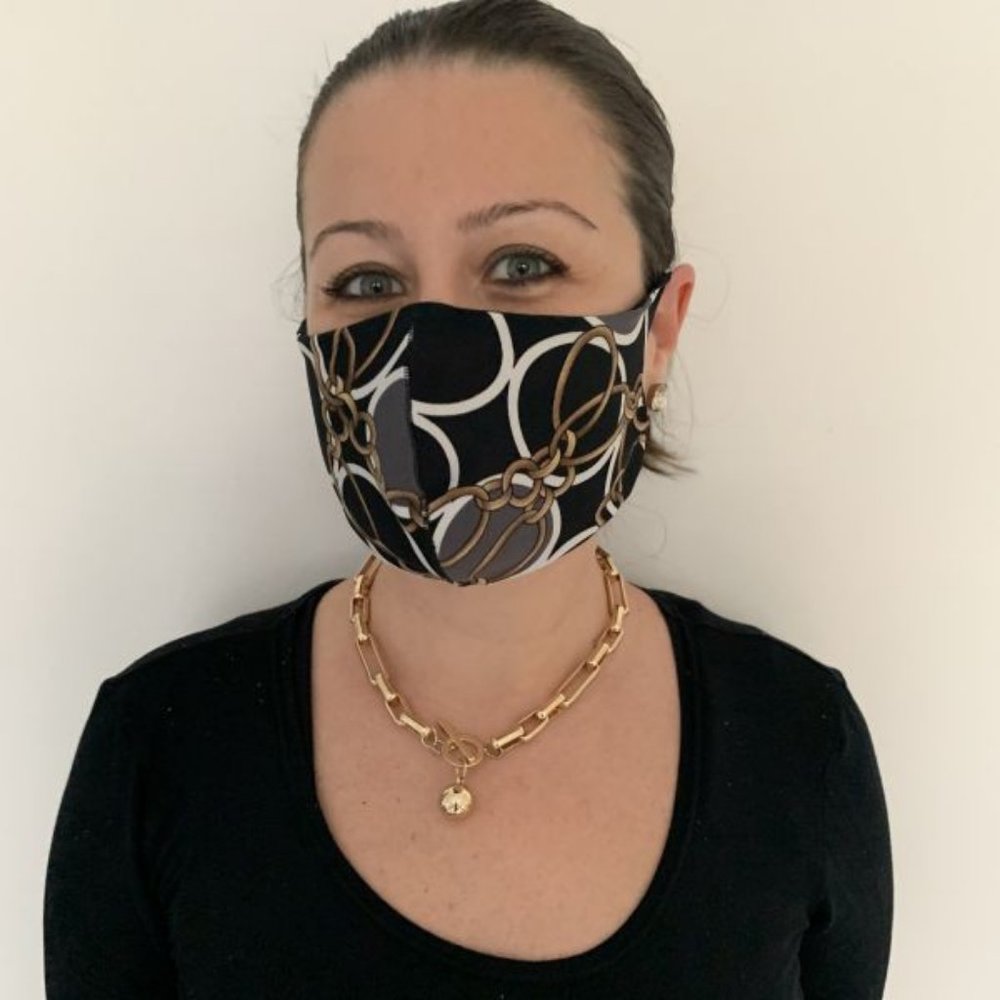 Chain Print Reversible Fashion Mask